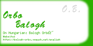 orbo balogh business card